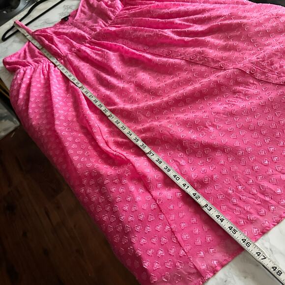 Torrid Hot Pink Clip Heart Chiffon Skater Spaghetti Midi Dress Plus Size 3X NEW - Picture 12 of 12